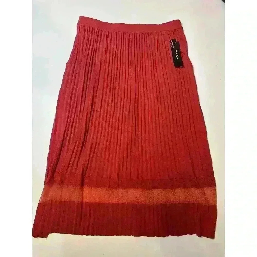 Misook Burnout Accent Pleated Soft KnitMaxi Skirt XL,‎ New with Tags